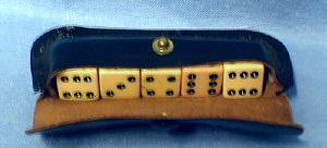 Vintage Celluoid Bakelite Dice - Group of 5 w/Case - misc
