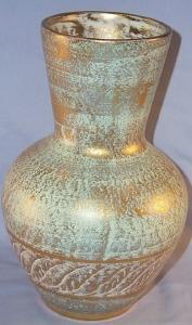 STANGL Dry Brushed Gold Line Pottery Vase