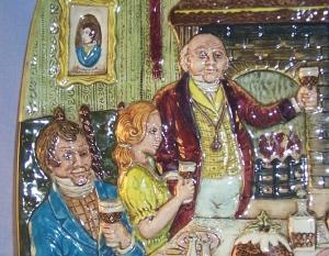 Colorful Beswick Royal Doulton CHRISTMAS IN ENGLAND Porcelain Hanging Decorative Plate in Original Box