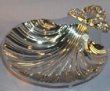 Chrome Plated CLAM SHELL Snack Bowl - Metalware