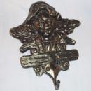 Cast Lead Black Man Coat Hanging Bracket - Ethnographic