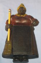Cast Iron MAMMY MEMO Wall Mounted Note Pad Holder - Ethnographic