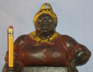 Cast Iron MAMMY MEMO Wall Mounted Note Pad Holder - Ethnographic