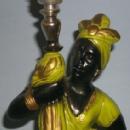 Black Lady Chalkware Electric Lamp - Ethnographic