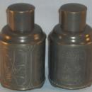 Two Pewter Oriental Lidded Containers - Metalware