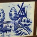 Delicate DELFT Tile Decorated Wall Shelf - Furniture