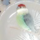 Pretty WESTMORELAND Opaque Glass Hand Painted Red/Green Parakeet Decorative Plate