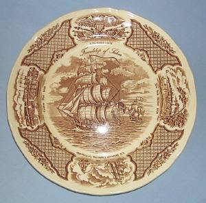 MEAKIN Staffordshire FAIR WINDS, FRIENDSHIP OF SALEM Decorative Pottery Plate