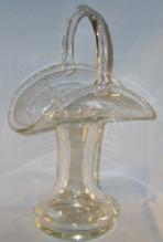 Crystal Art Glass Brides Basket Floral Vase
