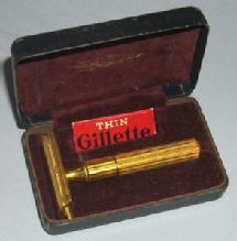 GILLETTE Gold Plated Shaver in Original Case - Metalware