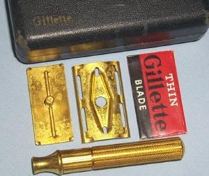 GILLETTE Gold Plated Shaver in Original Case - Metalware