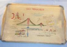 SAN FRANCISCO Advertising Hand Painted Birch Serving Tray