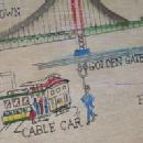 SAN FRANCISCO Advertising Hand Painted Birch Serving Tray