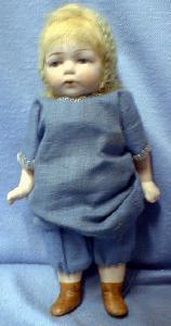 German Bisque Blue Eye Doll - Vintage German old