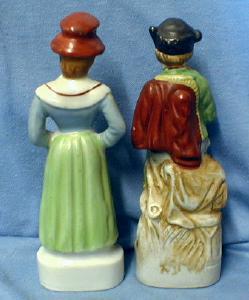 old vintage Japanese Porcelain Figurines - Japan Porcelain Man & Woman
