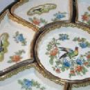 Nippon Seven Piece Porcelain Relish Set in Enameled Box