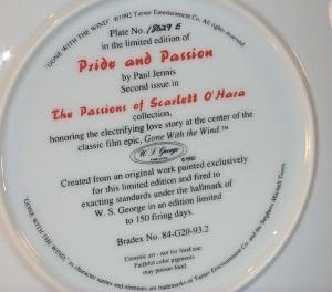 Bradford Exchange SCARLETT O'HARA Limited Edition Porcelain Plate