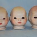 Three Grace S. Putnam Bisque Porcelain Baby Doll Heads