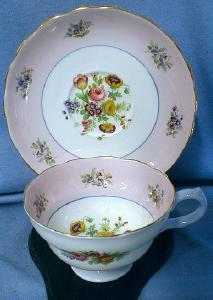 Copelands Grosvenor Wildflowers Vintage Cup and Saucer - Fine English Bone China Porcelain Teacup