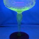 Antique Vaseline & Cobalt Art Glass - Compote or Large