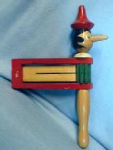unique Old Pinocchio Noise Maker - Vintage Wooden Toy