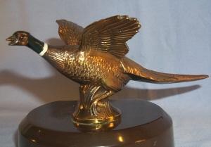 Polychromed Grey Metal PHEASANT Bookends - Metalware