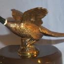 Polychromed Grey Metal PHEASANT Bookends - Metalware