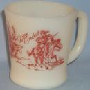 Fire King DAVY CROCKETT Milk Glass Coffee Mug