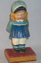 (1) LITTLE GIRL IN BLUE DRESS Bookend / Doorstop - Metalware