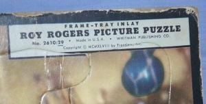 ROY ROGERS Tray Picture Puzzle - Paper