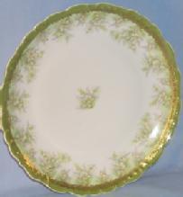 LIMOGES Petite Flower Design on Green Porcelain Plate