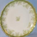 LIMOGES Petite Flower Design on Green Porcelain Plate