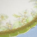 LIMOGES Petite Flower Design on Green Porcelain Plate