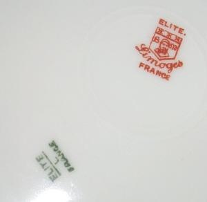 LIMOGES Petite Flower Design on Green Porcelain Plate