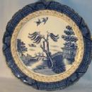 English Willow FLOW BLUE Porcelain Plate