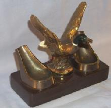 MALLARD DUCK Polychromed Grey Metal Pipe Holder - Tobacciana