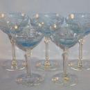 Five Depression Glass Azure Blue FOSTORIA June High Sherbets