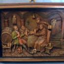 old vintage German Ivorex Wax Plaque - Monks & Innkeeper
