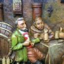 old vintage German Ivorex Wax Plaque - Monks & Innkeeper