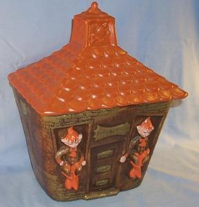 California Originals ELF SCHOOL HOUSE Pottery Cookie Jar