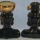 Black Americana Porcelain Man and Woman Head Vases
