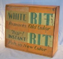 Orange RIT Dye Metal Display Advertising Cabinet