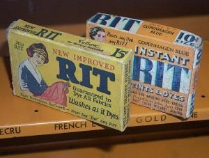 Orange RIT Dye Metal Display Advertising Cabinet