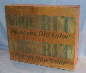 Orange RIT Dye Metal Display Advertising Cabinet