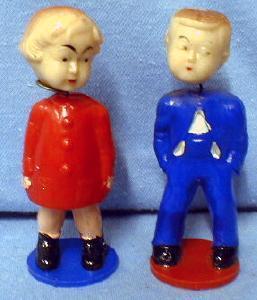 Nodder Boy & Girl KISSING Nodders - Vintage Plastic Figures - misc
