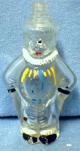 vintage CLOWN Candy Container - Hand Painted Blown Glass