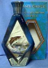 old vintage BASS Fishing - Jim Beam Whiskey Decanter - Beam's Choice Collector Edition Volume X - Fish Sporting Glass Bottle