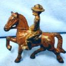 vintage Cast Grey Iron WWI Cavalry TOY SOLDIER ON HORSE - toys