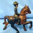 vintage Cast Grey Iron WWI Cavalry TOY SOLDIER ON HORSE - toys