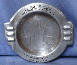 Tobacco Ashtray La Salle CAFE Cigarette Ashtray - Midland Michigan Advertising